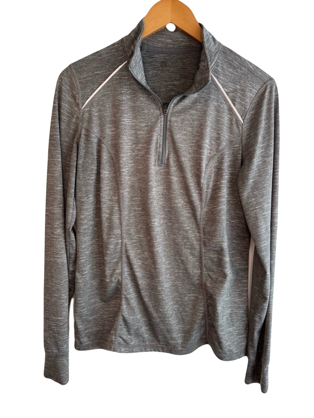 Heather Gray Quarter-Zip Active Pullover L